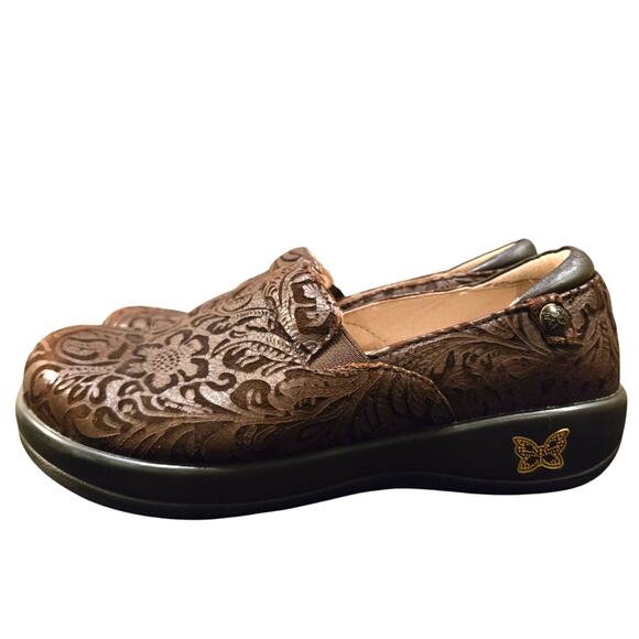 Allegria Keli Embossible Tawny Leather Shoe Brown Womens Size 5.5 - Picture 4 of 10